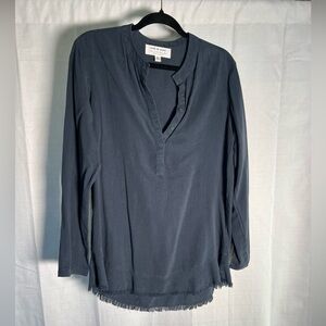 Anthropologie Cloth & Stone 100% Tencel fringe‎ trim top- Small